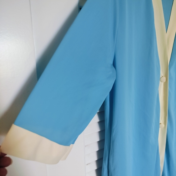 Vintage 1950s Gaymode JCPenney Robe, Top & Pants 3 piece Pajama Set Blue - Picture 5 of 16